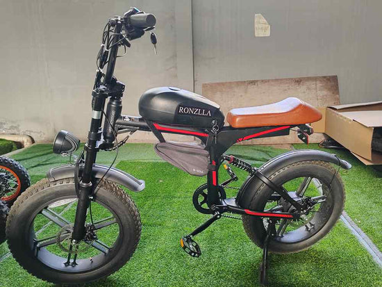 Official buyers guide banner for the RONZLLA BK20 1500W fat tire electric dirt bike showing a side-profile view of the black frame.