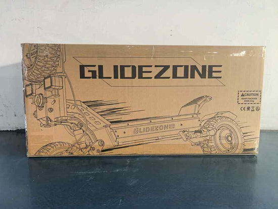 Heavy duty brown outer packaging box of RONZLLA Glidezone GD83 electric scooter with shipping foam