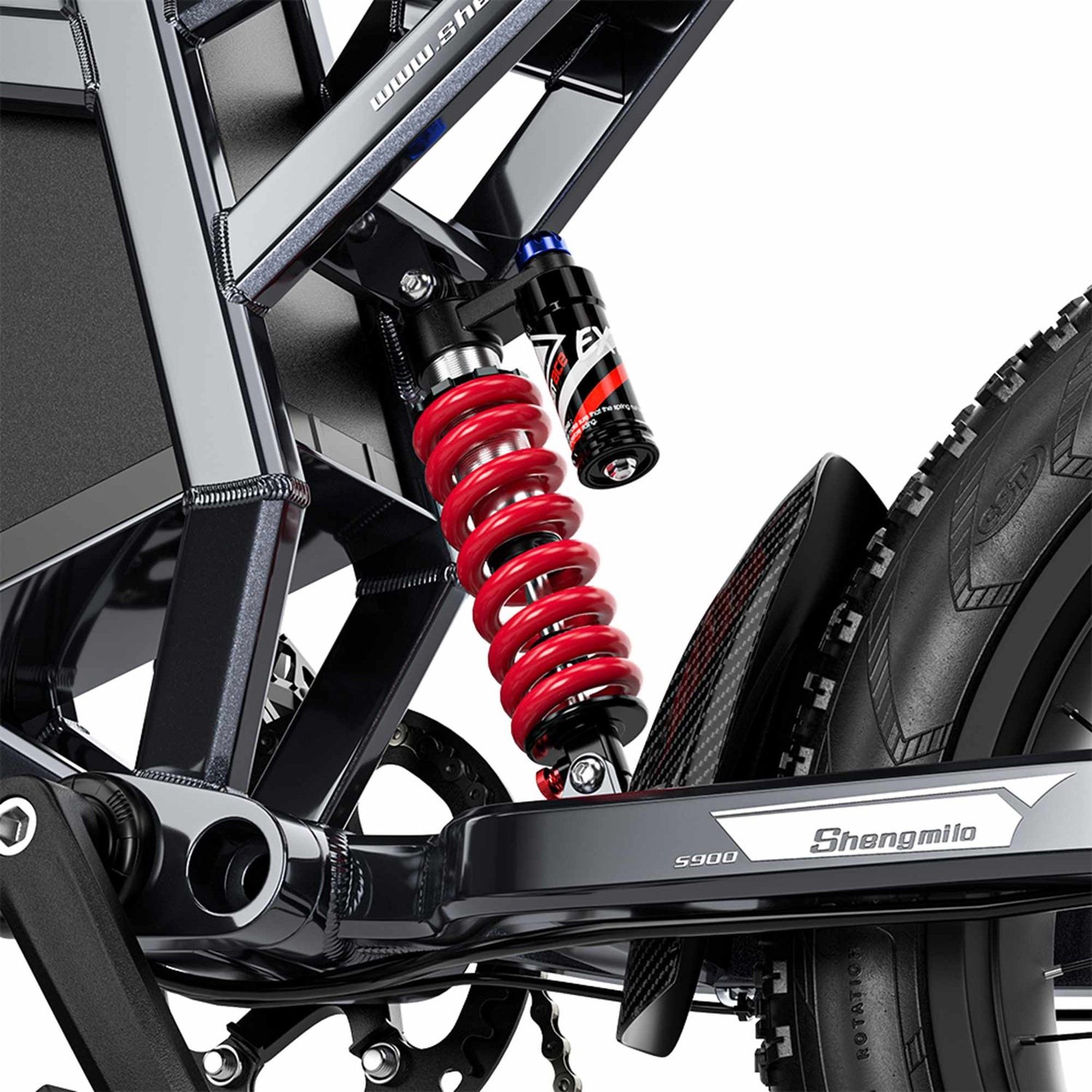 40MPH EBike RONZLLA Shengmilo S900 - rear supension