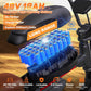 Long range 48V 18Ah removable lithium battery on a fat tire ebike.