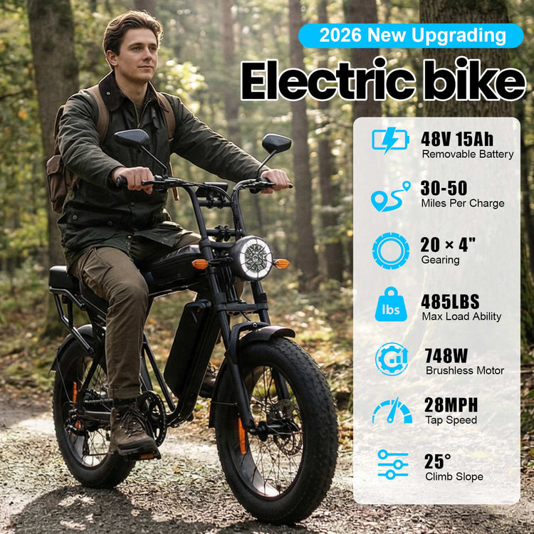 Aairsk X5 Fat Tire Electric Bike 50 Mile 28MPH NFC Start for Sale 2