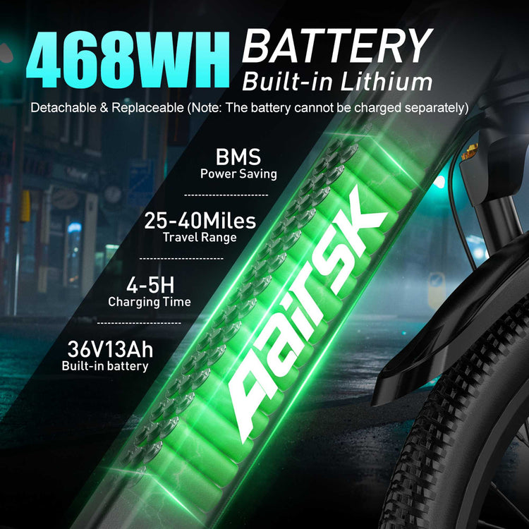 Aairsk GT900 24" Full Suspension Electric Mountain Bike US for Sale 12