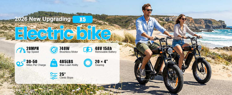 Aairsk X5 Fat Tire Electric Bike 50 Mile 28MPH NFC Start for Sale 2026 12