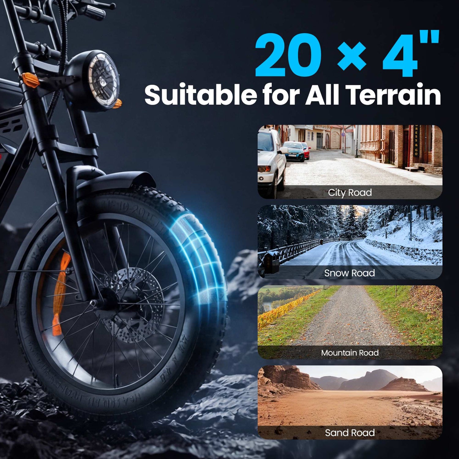 Best Fat Tire Electric Bike Aairsk X5 - 20*4 fat tire - all terrain