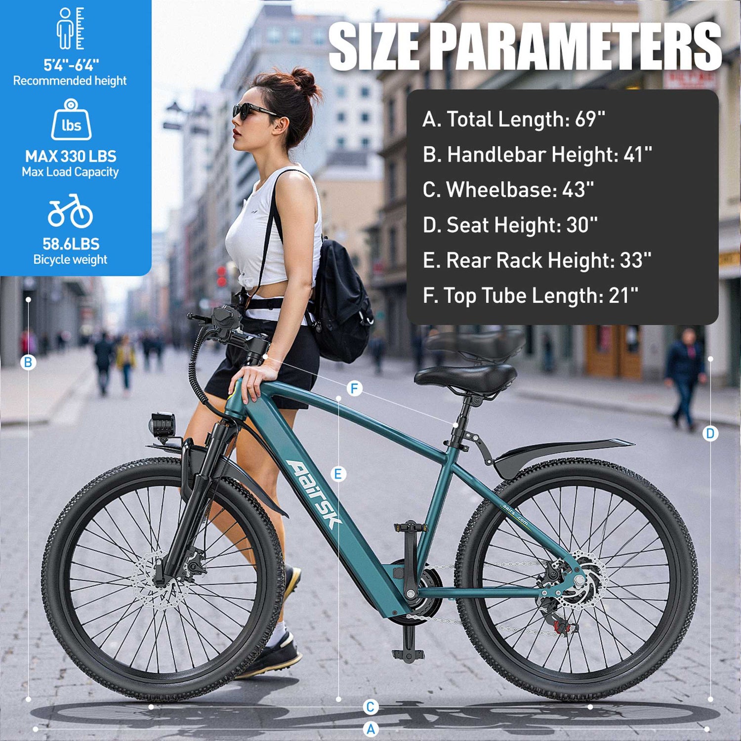 electric standing bicycle Electric Commuter Bike with Front Suspension 22mph for Adults – RONZLLA