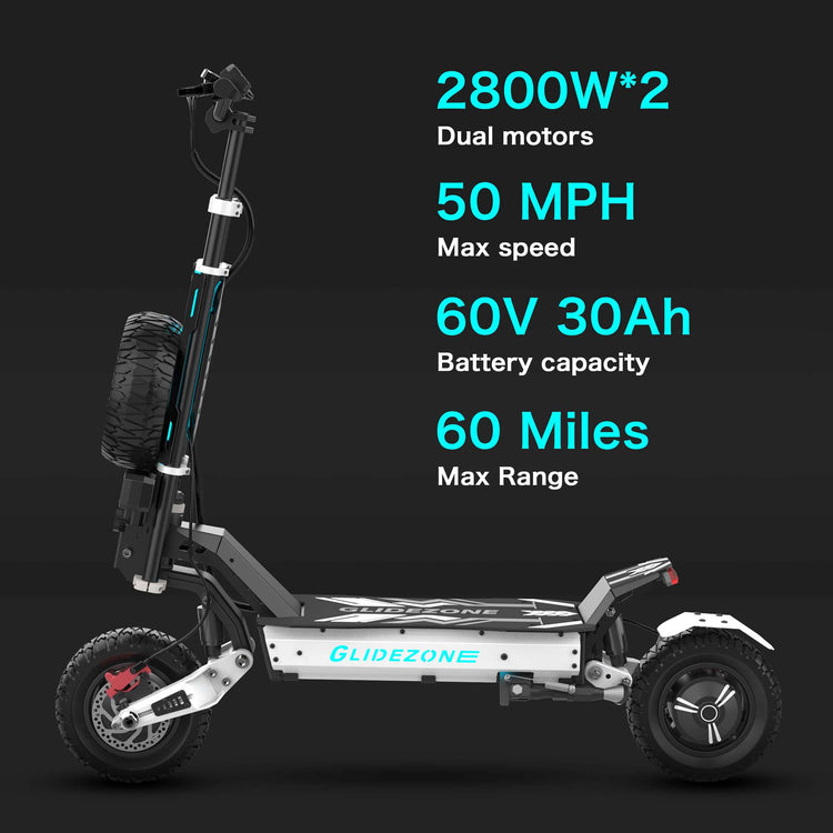 Fast Electric Scooter 50 MPH Dual Motor RONZLLA GD83 5600w 50MPH 60 Miles
