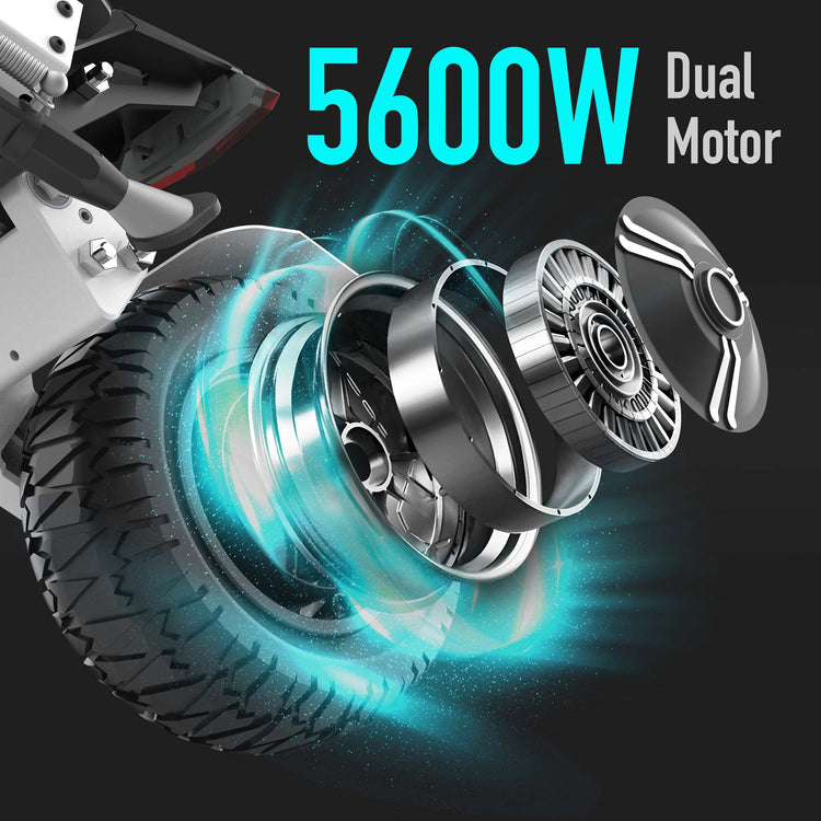 Fast Electric Scooter 50 MPH Dual Motor RONZLLA GD83 - 5600w dual motor