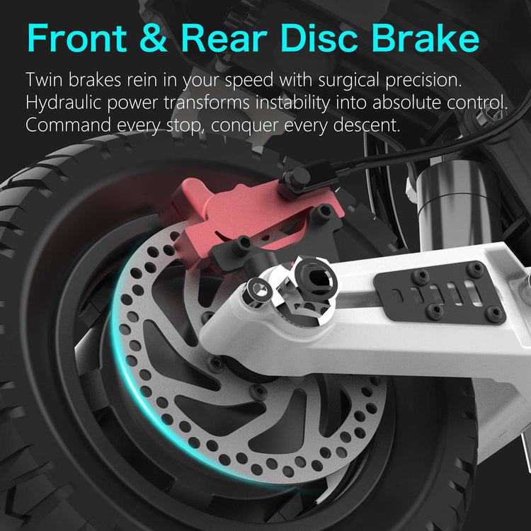 Fast Electric Scooter 50 MPH Dual Motor RONZLLA GD83 - front & rear disc brake