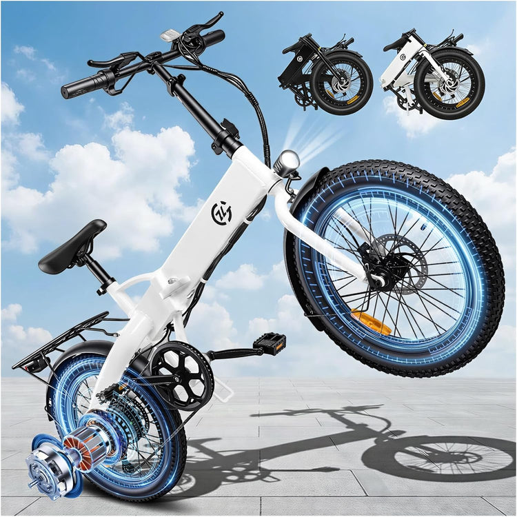 Foldable Electric Bike for Adults | 48V 25MPH | 20" x 3.0" Fat Tire 13