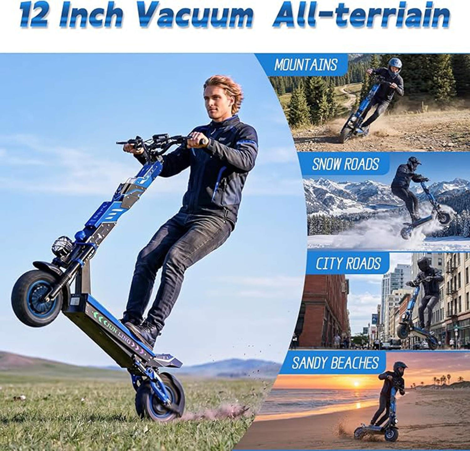 JunLing JL80 Off Road Electric Scooter Adults 6000W Dual Motor 43MPH 12
