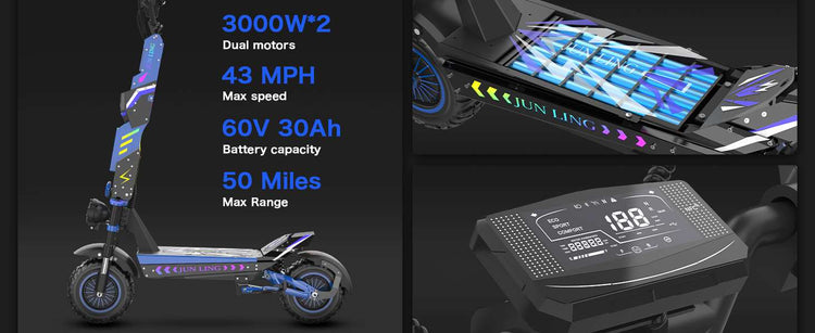 Junling JL80 6000W Dual Motor Electric Scooter 60V 30A 43MPH for Sale 2026 13