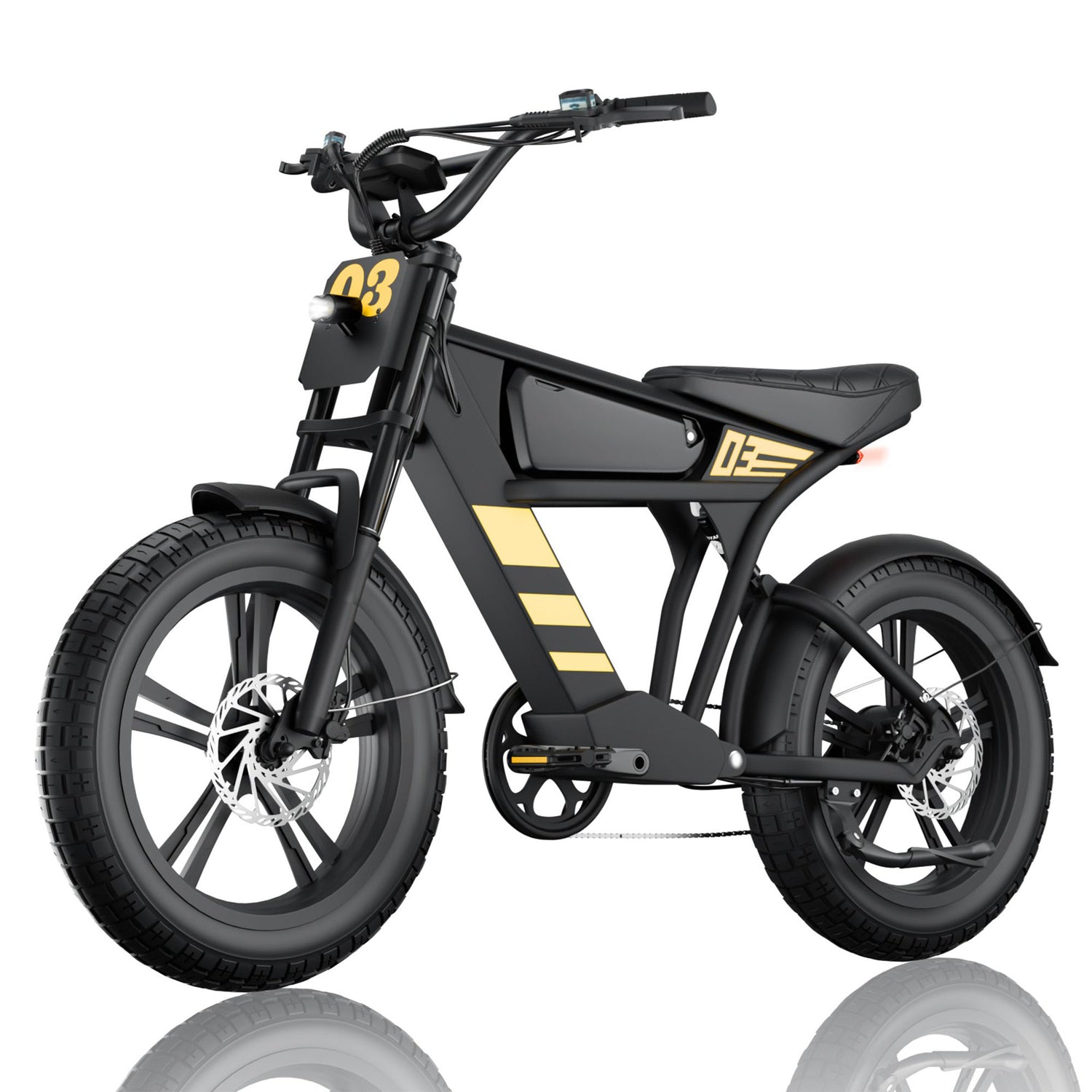 Mangosteen FT03 Fat Tire Electric Bicycle 1500W 28 MPH US For Sale - black