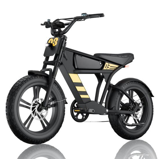 Mangosteen FT03 Fat Tire Electric Bicycle 1500W 28 MPH US For Sale - black
