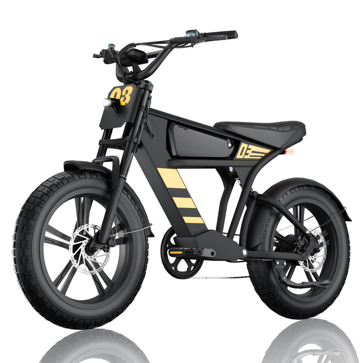 Mangosteen FT03 Fat Tire Electric Bicycle 1500W 28 MPH US For Sale - black