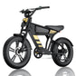 Mangosteen FT03 Fat Tire Electric Bicycle 1500W 28 MPH US For Sale - black