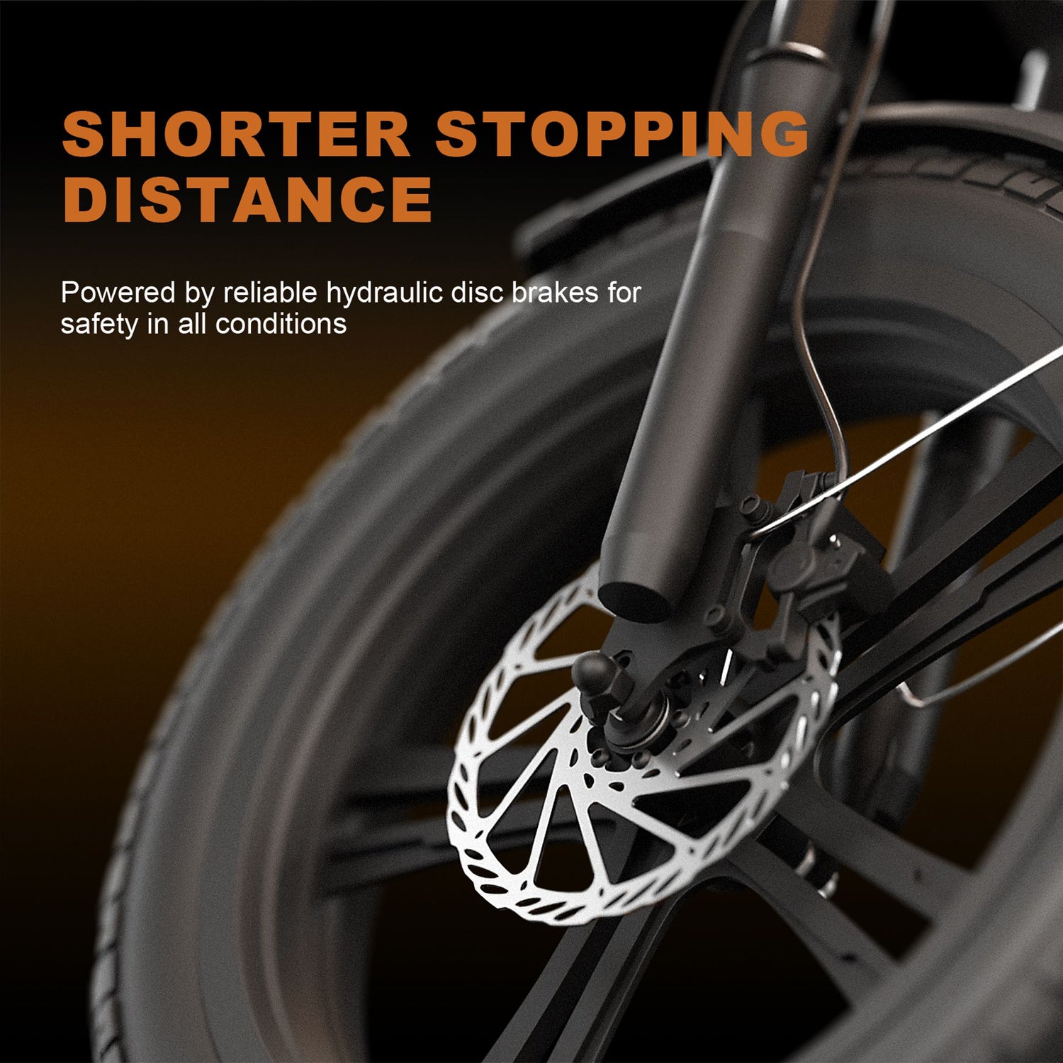 Mangosteen FT03 Fat Tire Electric Bicycle  - shorter stopping distance