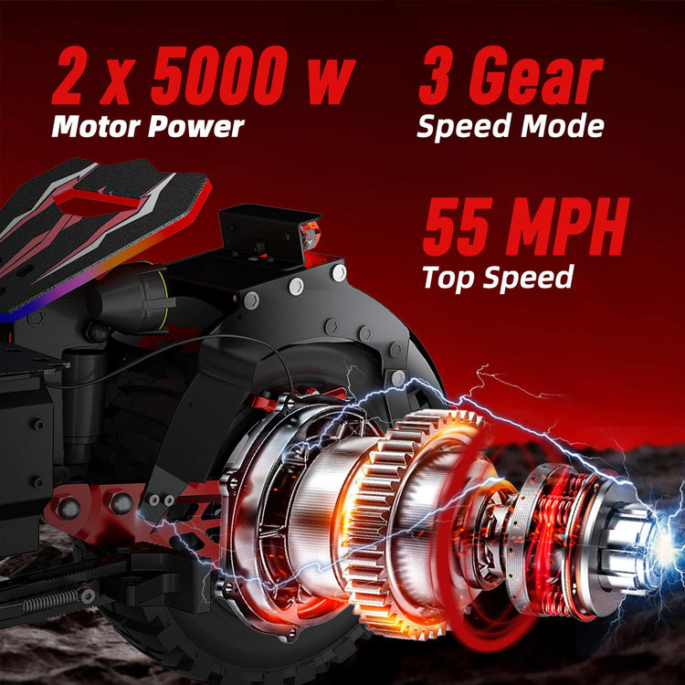 Ronzlla JL86 Dual Motor Electric Scooter - 2*5000w, 3 gear, top speed 55mph.