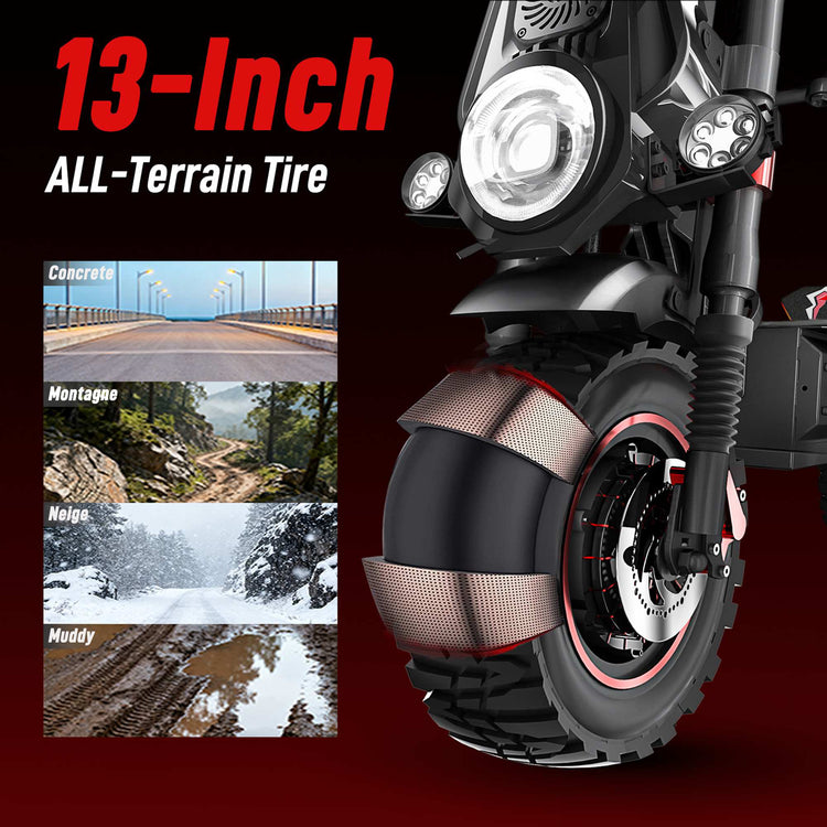 Ronzlla JL86 Dual Motor Electric Scooter - 13 inch all terrain tire.