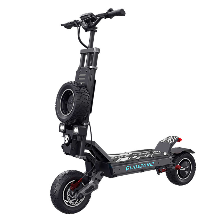 Best off road electric scooter with 5600W dual motor and 60V battery, shown in a studio main product image from a 45-degree front-left angle.