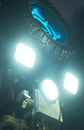 Front view close-up of the three matrix LED headlights on Glidezone GD83 providing powerful night visibility.