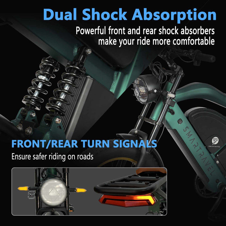 Smartavel ST202 Best E Bikes UL US for Sale - dual shock absorption