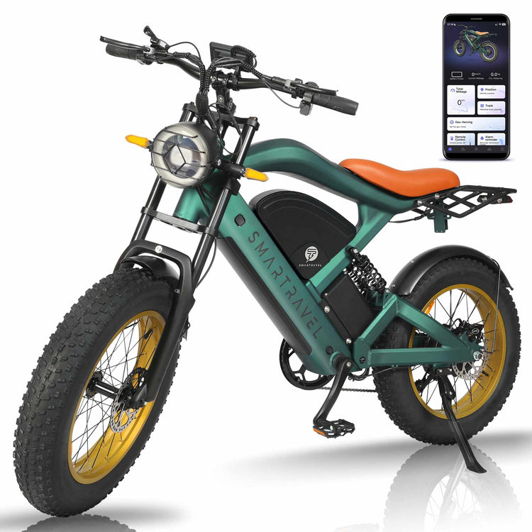 Smartavel ST202 Best E Bikes UL US for Sale -  GREEN COLOR with app